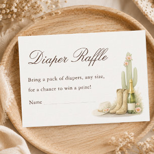 Western Cowboy Neutral Baby Shower Diaper Raffle Enclosure Card