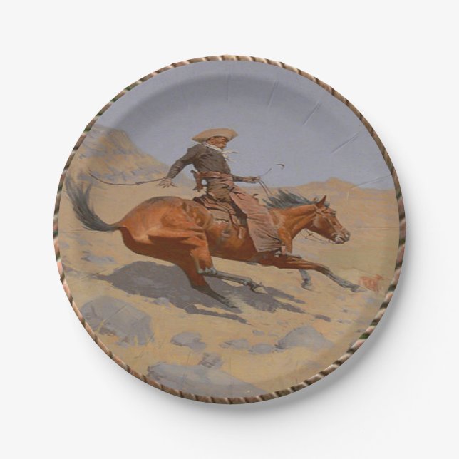 Western Cowboy Old West Party Plates (Front)