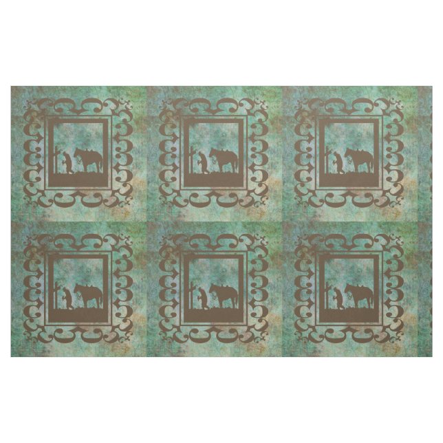 Western Cowboy Prayer Design Fabric 9" square (Fat Quarter)