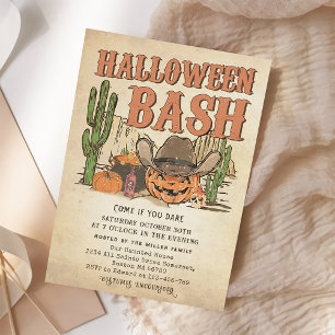 Western Cowboy Pumpkin Halloween Bash Party  Invitation