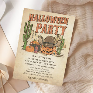 Western Cowboy Pumpkin Halloween Party  Invitation