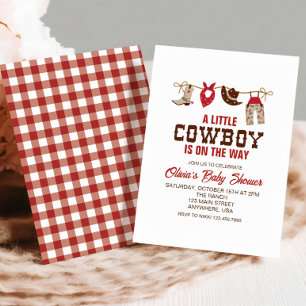 Western Cowboy red Baby Shower Invitation