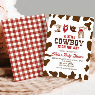 Western Cowboy  red Baby Shower Invitation