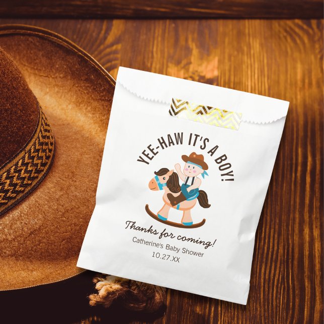 Western Cowboy Rocking Horse Boy Baby Shower  Favour Bags (Creator Uploaded)