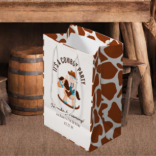 Western Cowboy Rocking Horse Boy Birthday Medium Gift Bag