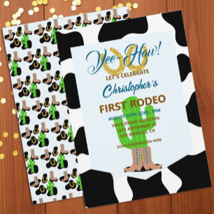 Western Cowboy Rodeo Birthday Invitation