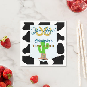 Western Cowboy Rodeo Birthday Napkin