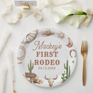 Western Cowboy Rodeo Birthday Paper Plate