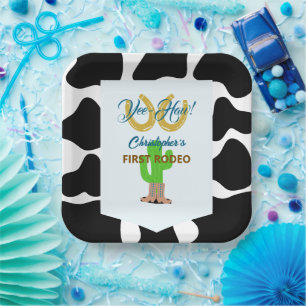Western Cowboy Rodeo Birthday Paper Plate