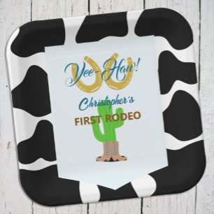 Western Cowboy Rodeo Birthday Paper Plate