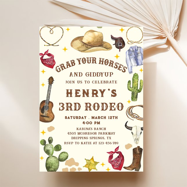 Western Cowboy Rodeo Birthday Party Invitation (Creator Uploaded)