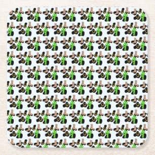 Western Cowboy Rodeo Birthday Square Paper Coaster