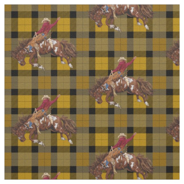 Western Cowboy-Rodeo Bronco Buster Fabric (Swatch)