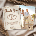 Western Cowboy Rope Photo Wedding Thank You Card<br><div class="desc">Simple rustic hand-drawn western-style wedding template featuring the phrase "Nothing Fancy Just Love",  a rope frame,  cowboy boots,  and two horseshoes with customisable initials. Perfect for barn weddings,  ranch weddings,  country-themed celebrations,  fall weddings,  or minimalist rustic nuptials.</div>