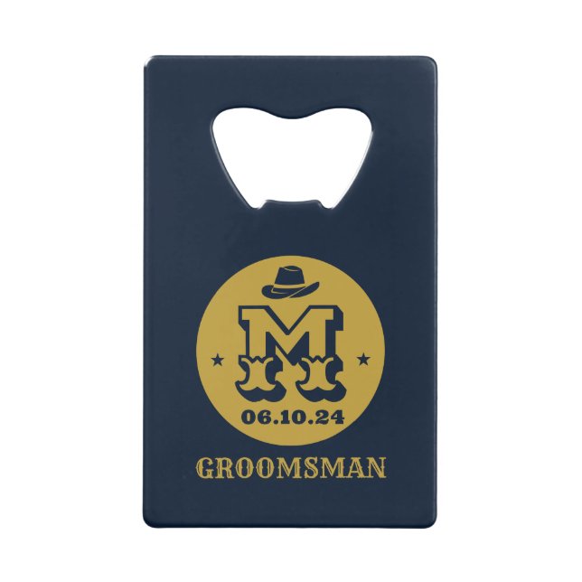 Western Cowboy Rustic Groomsmen Name Monogram (Front)