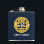 Western Cowboy Rustic Groomsmen Name Monogram Hip Flask<br><div class="desc">Personalised gifts for groomsmen with western cowboy theme. Decorated with cowboy hat with vintage western font. Text and colour are editable using the Design Tool to fit your occasion. Get this customise gift for wedding,  bachelor party,  engagement party or any other special occasions.</div>