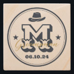 Western Cowboy Rustic Monogram Best Man Groomsmen Stone Coaster<br><div class="desc">Personalised gifts for groomsmen and best man with western cowboy theme. Decorated with cowboy hat with vintage western font. Text and colour are editable using the Design Tool to fit your occasion. Get this customise gift for wedding,  bachelor party,  engagement party or any other special occasions.</div>