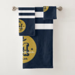 Western Cowboy Rustic Wedding Monogram Groomsmen Bath Towel Set<br><div class="desc">Personalised gifts for groomsmen and best man with western cowboy theme. Decorated with cowboy hat with vintage western font. Text and colour are editable using the Design Tool to fit your occasion. Get this customise gift for wedding,  bachelor party,  engagement party or any other special occasions.</div>