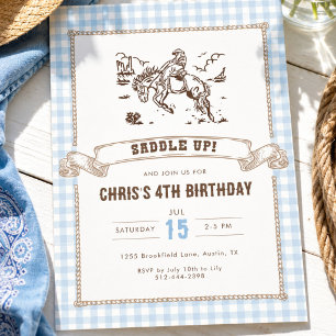 Western Cowboy Saddle Up Birthday Party Invitation
