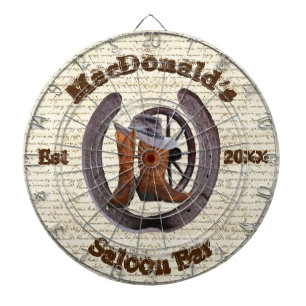 Western cowboy saloon bar dart board