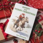 Western Cowboy Santa Christmas Holiday<br><div class="desc">This design was created though digital art. It may be personalised in the area provided by changing the photo and/or text. Or it can be customised by choosing the click to customise further option and delete or change the colour the background, add text, change the text colour or style, or...</div>