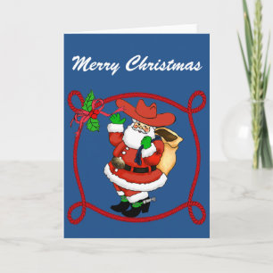 Western Cowboy Santa Holiday Card