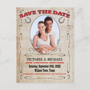 Western Cowboy Save the Date Postcards
