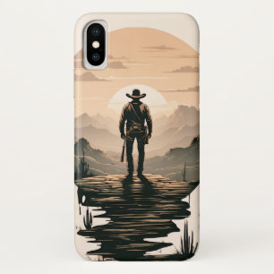 Western Cowboy Silhouette iPhone X Case