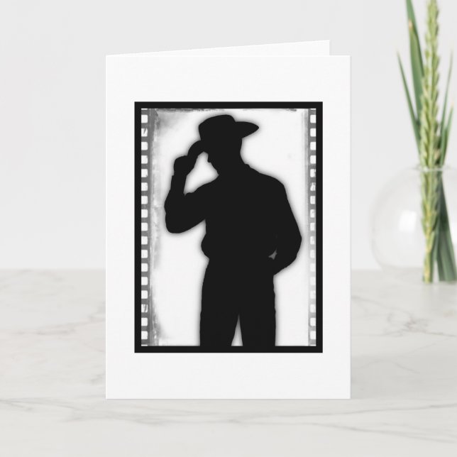 Western Cowboy Silhouette Greeting Card (Front)