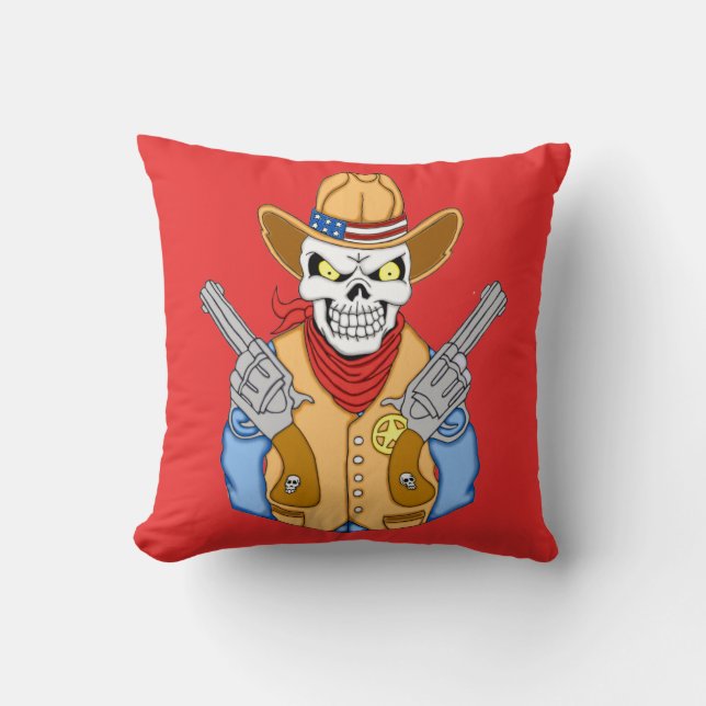 Western Cowboy Skull Cushion (Front)