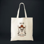 Western Cowboy Skull Monogram Boho Country Wedding Tote Bag<br><div class="desc">Personalised wedding favour with old western cowboy theme. Decorated with cowboy boots and vintage western font. Text and colour are editable using the Design Tool to fit your occasion. Perfect for country wedding, rustic ranch wedding or barn wedding. Get this customise item for your wedding party, bachelorette party, bachelor party,...</div>