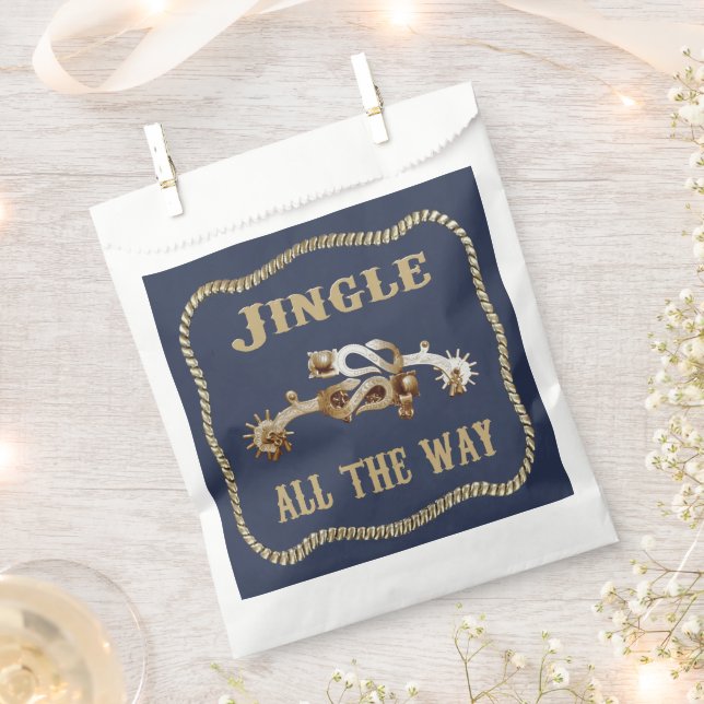 Western Cowboy Spurs Jingle All The Way Favour Bags (Clipped)