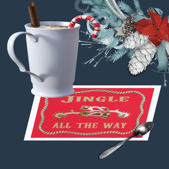 Western Cowboy Spurs Jingle All The Way Napkin (Creator Uploaded)