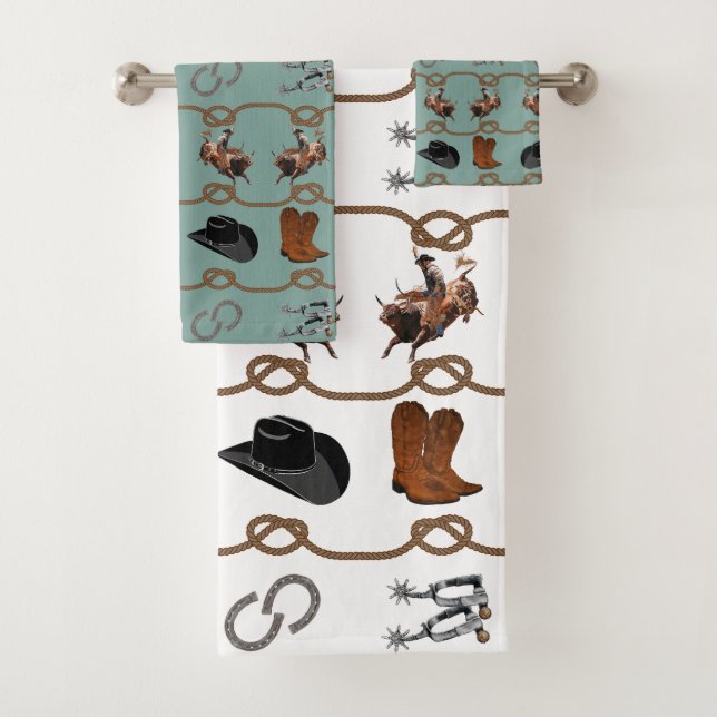 Western Cowboy Theme  Bath Towel Set (Insitu)