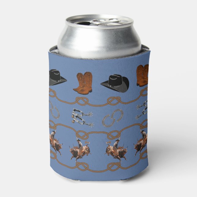 Western Cowboy Theme Can Cooler (Can Front)