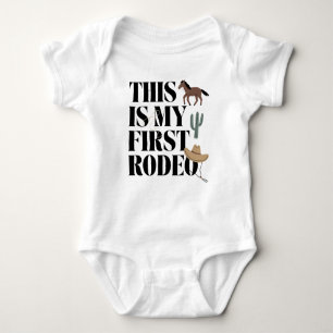Western Cowboy This Is My First Rodeo Baby Bodysuit