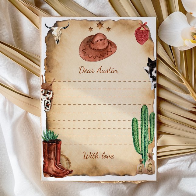 Western Cowboy Time Capsule Note Message Card (Creator Uploaded)