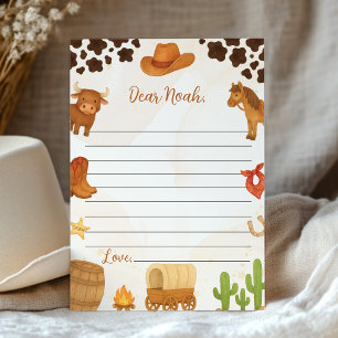 Western Cowboy Time Capsule Note Message Card