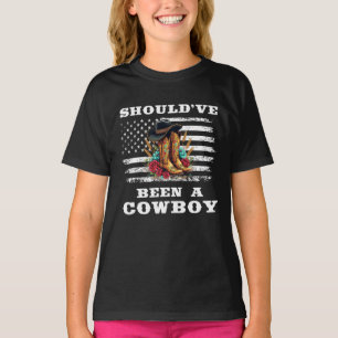Western Cowboy USA Flag I Should Have Been Cowboy T-Shirt