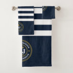 Western Cowboy Vintage Gold Monogram Groomsmen Bath Towel Set<br><div class="desc">Personalised gifts for groomsmen and best man with western cowboy theme. Decorated with cowboy hat with vintage western font. Text and colour are editable using the Design Tool to fit your occasion. Get this customise gift for wedding,  bachelor party,  engagement party or any other special occasions.</div>