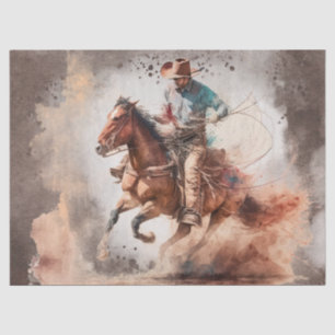 Western Cowboy Watercolor Decoupage Tissue Paper