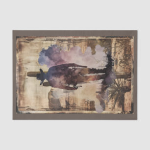 Western Cowboy Watercolor Decoupage Tissue Paper