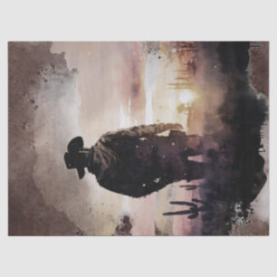 Western Cowboy Watercolor Decoupage Tissue Paper