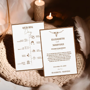 Western Cowboy wedding day  Events Timeline  Programme