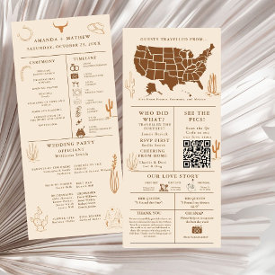 Western Cowboy Wedding Infographic Program Programme