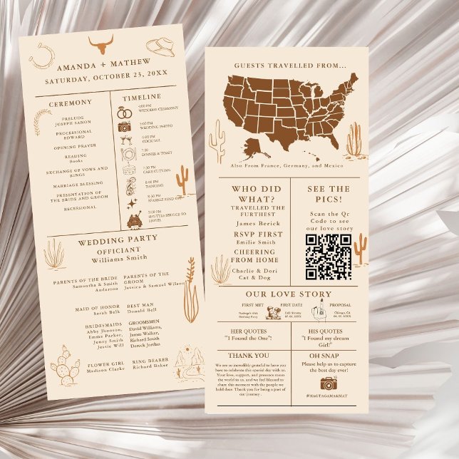 Western Cowboy Wedding Infographic Program Programme (Creator Uploaded)