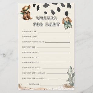 Western Cowboy Wishes for Baby Shower Activity
