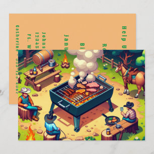 Western Cowboys Cooking Grilling Custom  Invitation
