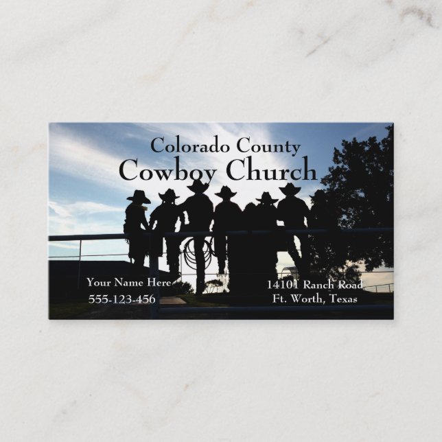 Western Cowboys On The FenceBusiness Card Template (Front)