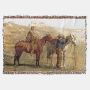 Western Cowboys Throw Blanket